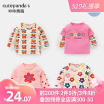 Baby clothes full of printed long sleeves T-shirt girl spring spring clothing baby 3 years 6 months children 12 hit bottom blouses Y5532