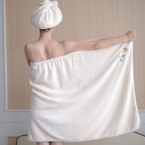 Bath towels Home Women can wear wrap ratio pure cotton water suction speed dry not easy to drop towels Ins wind wiping chest bath dress Three sets