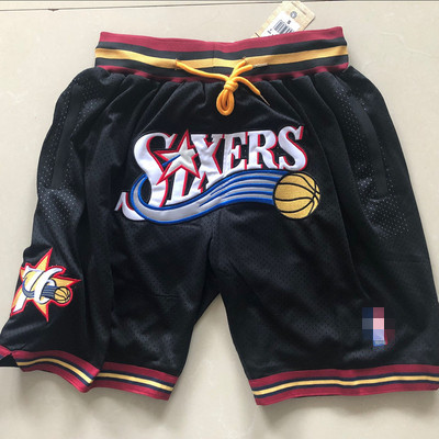 New & 76Ers & Black & Soccer PantsMagic bull Lakers James Kobe Soccer pants American style Retro Basketball motion Embroidery Capris Miami Heat shorts