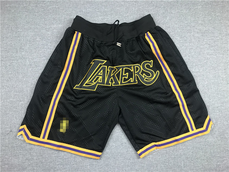 Laker & Black & PantsMagic bull Lakers James Kobe Soccer pants American style Retro Basketball motion Embroidery Capris Miami Heat shorts