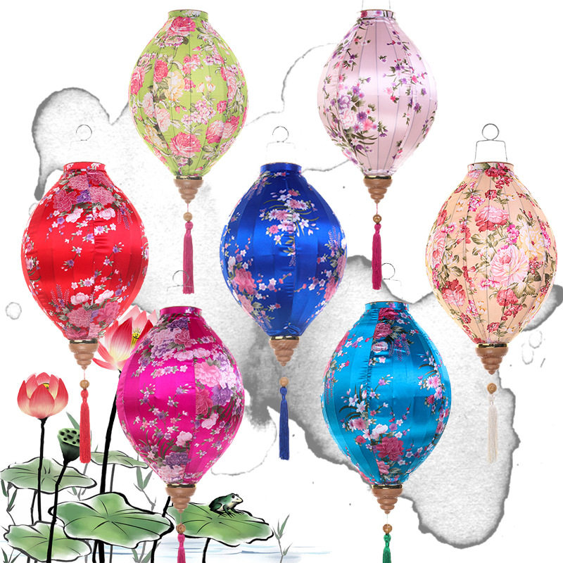 Modern Cloth Art Palace Lantern Classical Olive Flower Bouquet Lantern Festival Hotel Decoration Festival Wedding Wedding Arrangement Supplies