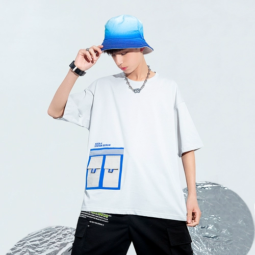 石头剪子布 Хлопковая летняя одежда для мальчиков, летняя футболка, подходит для подростков