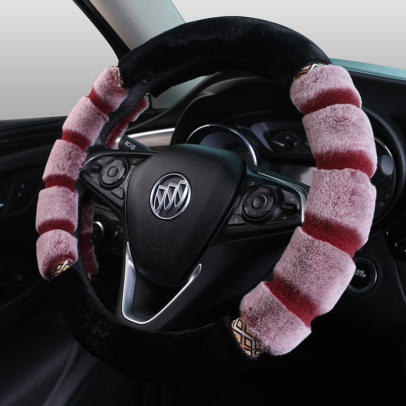 Car steering wheel cover winter long and short plush unisex handlebar cover imitation rabbit plush Korean warm and cute