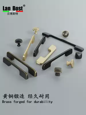 Lambast Nordic copper integral cabinet drawer handle solid all copper gold bronze cabinet door cabinet handle American