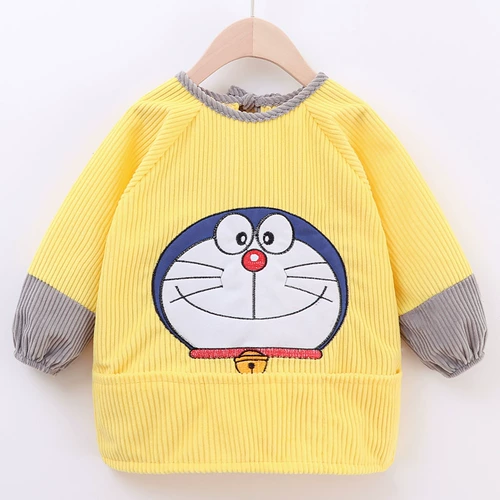 Детский демисезонный фартук, термобелье, водонепроницаемый лонгслив для еды, нагрудник для мальчиков, анти-грязь, сзади на завязках