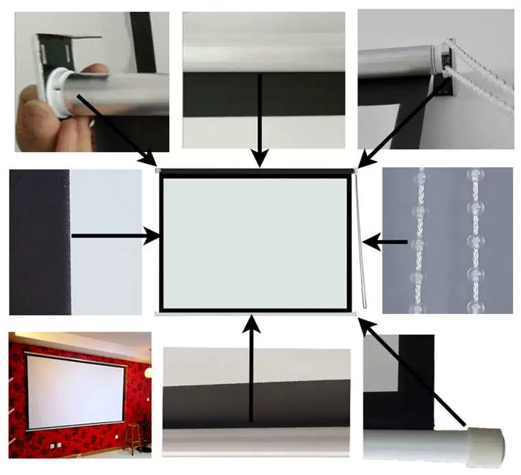 Hướng dẫn sử dụng màn hình chiếu màn hình thủ công màn hình máy chiếu treo tường màn hình chiếu vải màn hình chiếu nhà máy chiếu màn hình máy chiếu vải rèm nhà hướng dẫn nâng màn hình máy chiếu vải - Phụ kiện máy chiếu