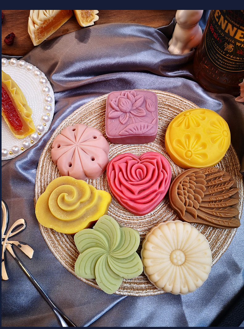 糕叔 日式桃山皮 高颜值月饼礼盒 8味8饼 图3