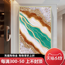 Crystal porcelain crystal painting Xuanguan decoration painting Living room aisle corridor Entrance Upright version modern minimalist light and luxurious oil painting hanging painting