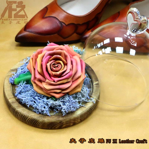 Кожаная скульптура ручной работы бессмертный цветок ретро простой и атмосферный орнамент Кожаная скульптура Fuzi