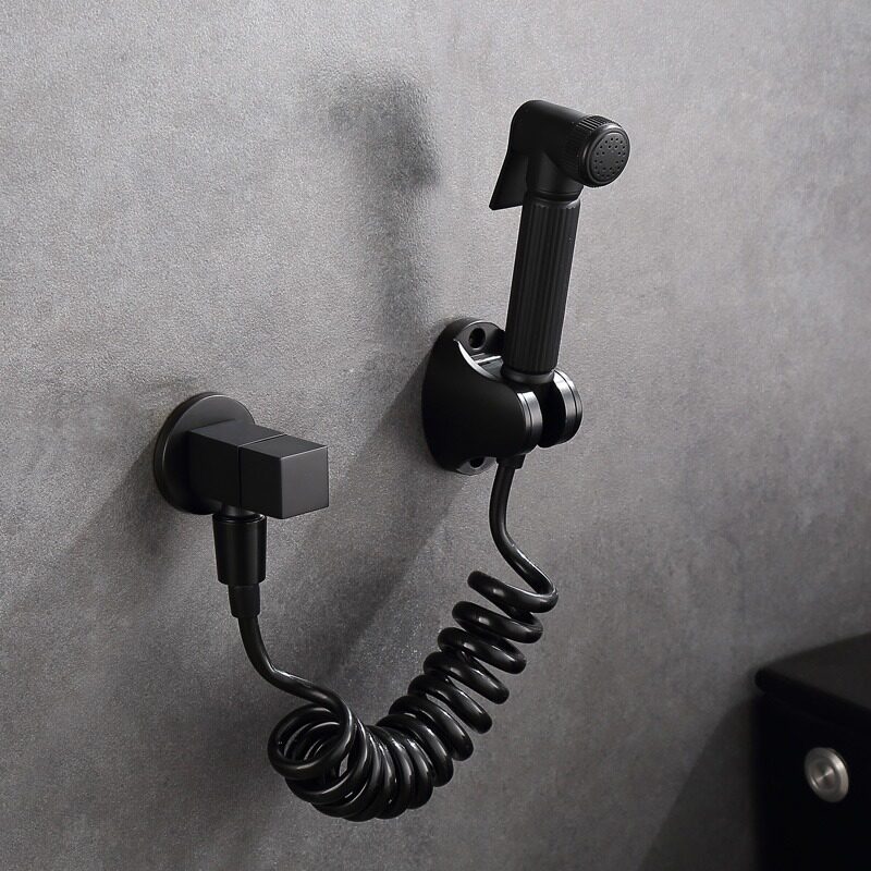 Real Valley Bathroom Makeup Room Toilet Spray Gun Partner Toilet Flushing machine Wash High Pressure Water Gun Black Booster Spray Head