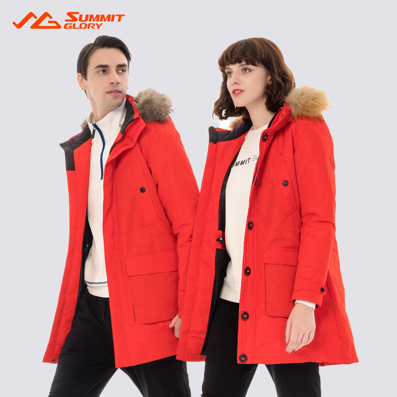 Live Range Rover World Winter new men's and women's leisure outdoor raccoon fur collar thick down jacket