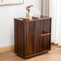Mobile tea cart Solid wood tea table Kung Fu tea set Simple shelf Household set Automatic induction cooker tea cabinet
