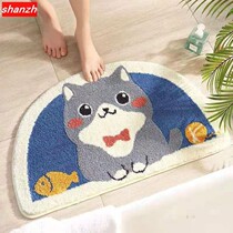 Entrance door semi-circle mat Bathroom Absorbent doorway Home Carpet washroom Mat Cute Cartoon Mat