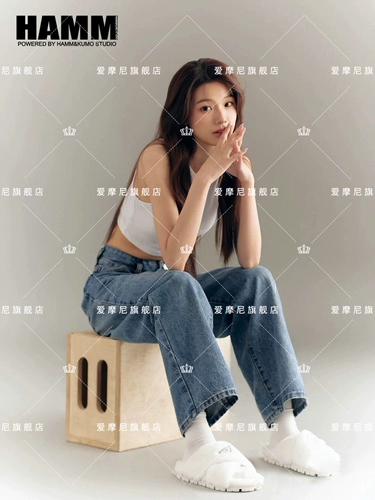 Модная джинсовая джинсовая фото фото тема одежда персонализированная корейская разное живопись газета в стиле Girl Art Photography Art Photo