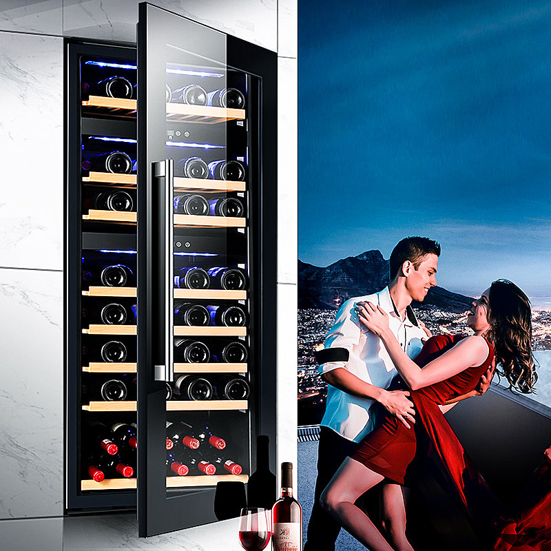 JC - 220 Embedded red wine cabinet constant temperature wine cabinet household transparent glass door wine ice bar