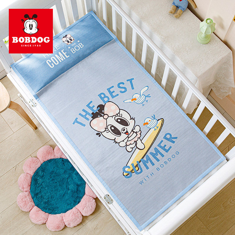 Babbean baby summer ice silk printing mat baby breathable with pillow set newborn kindergarten nap