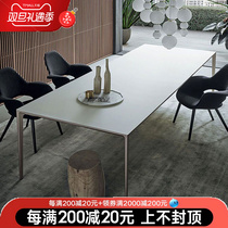 Minimal Delifeng Rock Plate Dining Table Modern Simple Dining Table and Chair Combination Household Small Family Dining Table Rectangular Italian