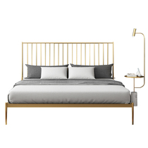 Light luxury stainless steel bed Nordic bed ins Wind Golden Net red bed Princess iron bed double bed 1 8 m double bed