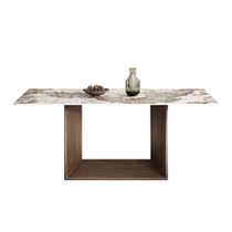 Italian minimalist luxury rock slab table rectangular home Villa table and chair combination bright light luxury dining table conference table