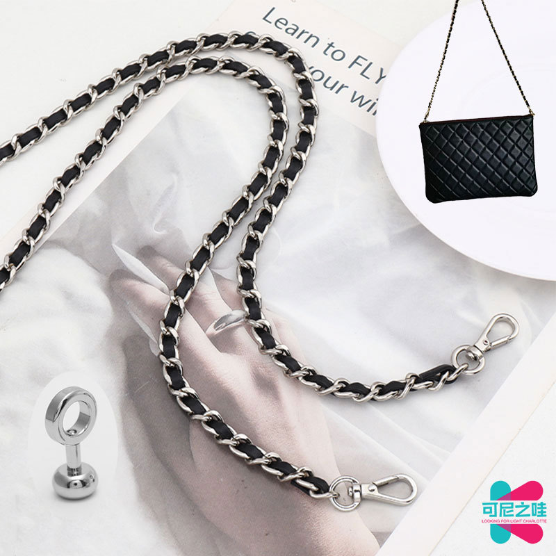 Suitable for Chanel Handbags to Be Converted into Crossbody Bags, DIY Black and Gold Clutch Bag Modification with Chain Without Damage Suitable for Chanel Handbags to Be Converted into Crossbody Bags, DIY Black and Gold Clutch Bag Modification with Chain Without Damage