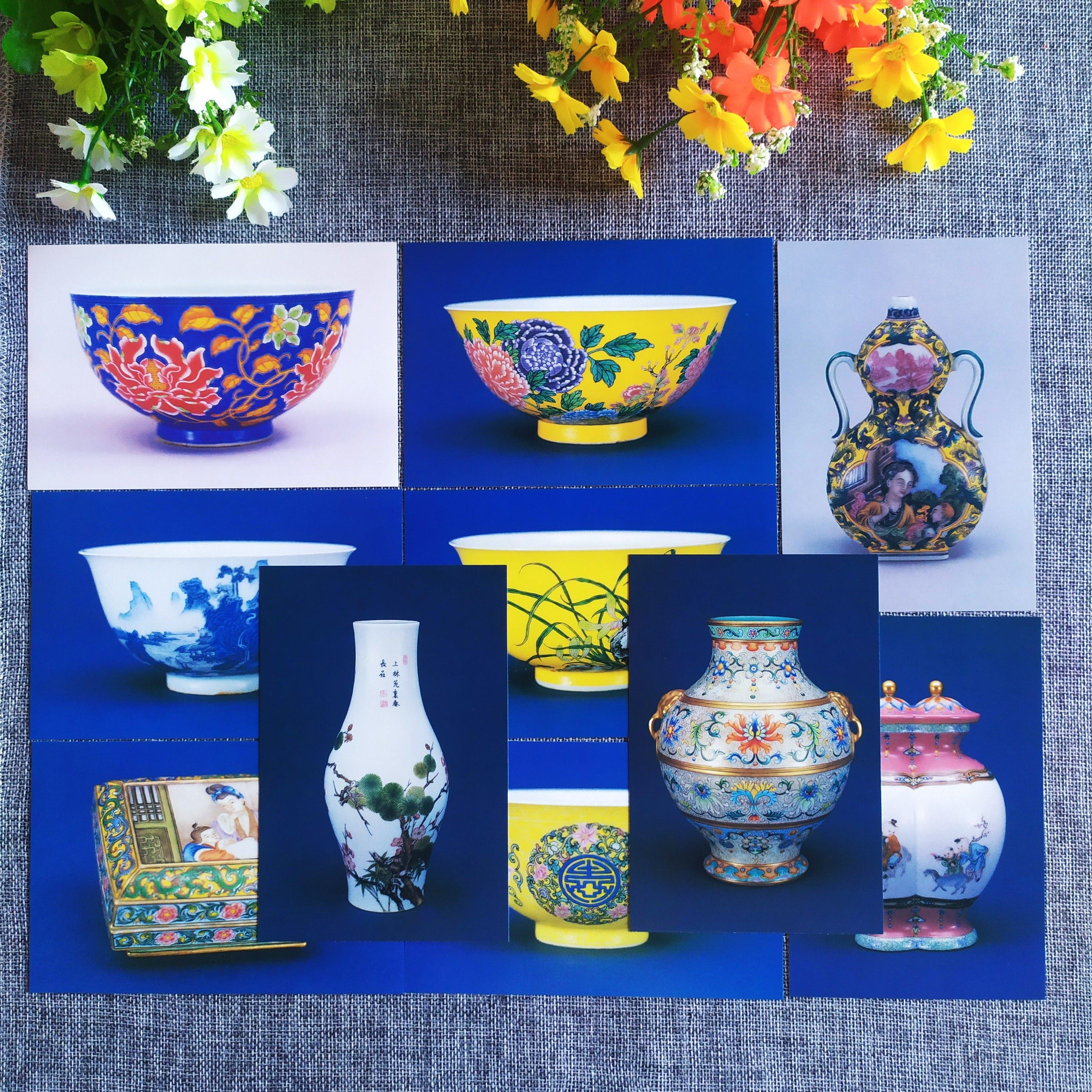 (Enamel Color) Postcard 10 Forbidden City Postcard National Treasure Collection Sent Abroad friends without capital