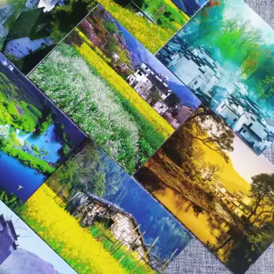Wuyuan postcard 30 sets of beautiful scenery name postcard copy card oil painting-like beautiful greeting card viewing card viewing