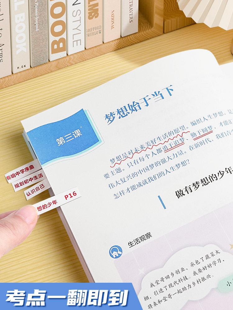 [Synchronized with New Textbooks]Quick Reference Index Labels for People's Education Press Junior High School History, Politics, Geography, Biology Exam Index Labels, Self-Adhesive Stickers, Outline Stickers, Quick Reference Labels for Open-Book Exams
