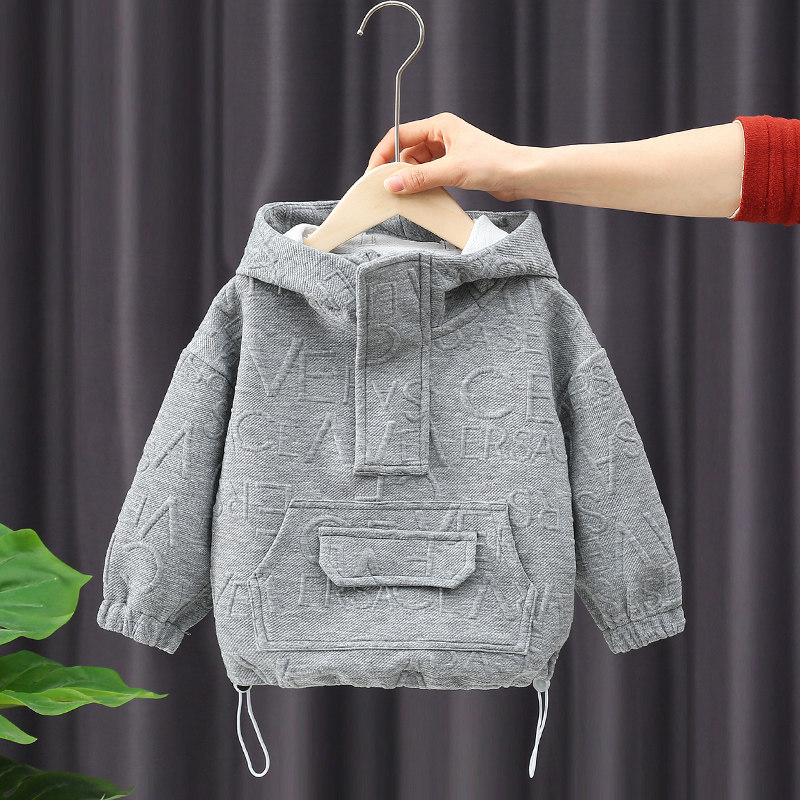 Children suit boy spring clothing sweatshirt 2022 new boy fried street spring autumn with baby foreign palate with cap blouses