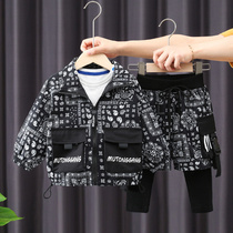 Boys autumn clothes suit 2022 new children foreign air clothes Chaub baby trendy boy Spring and autumn handsome 2 sets
