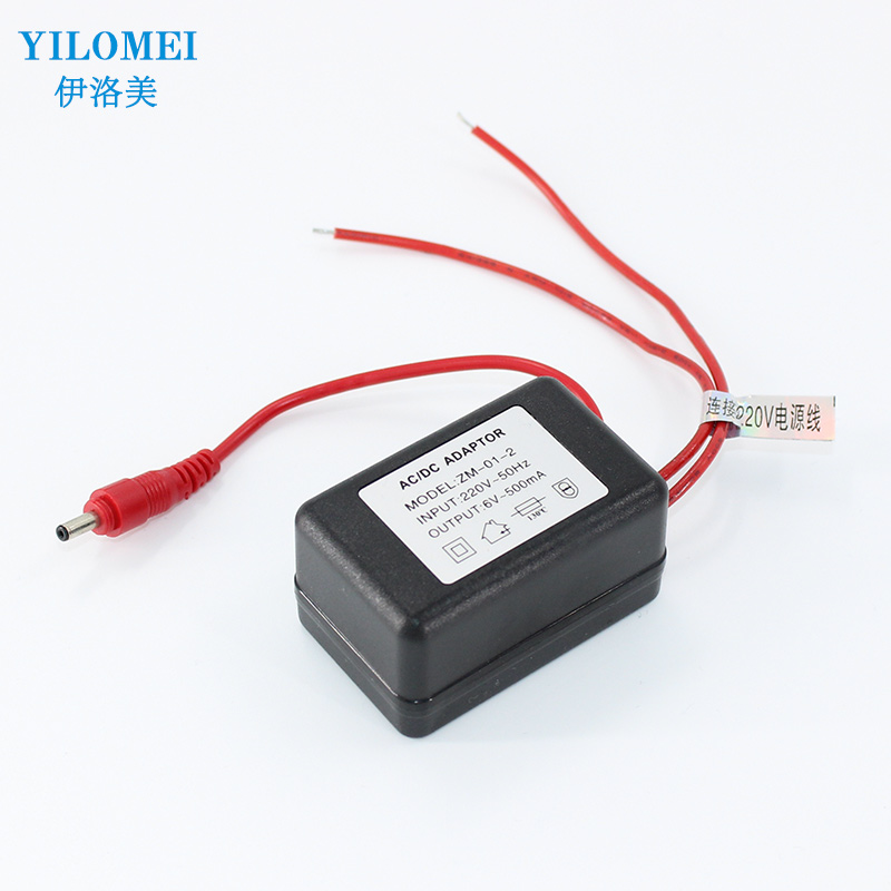 AC DCADPTOR MODELZM-01-2INPUT220V-50HzOUTPUT6V-500mA transformer