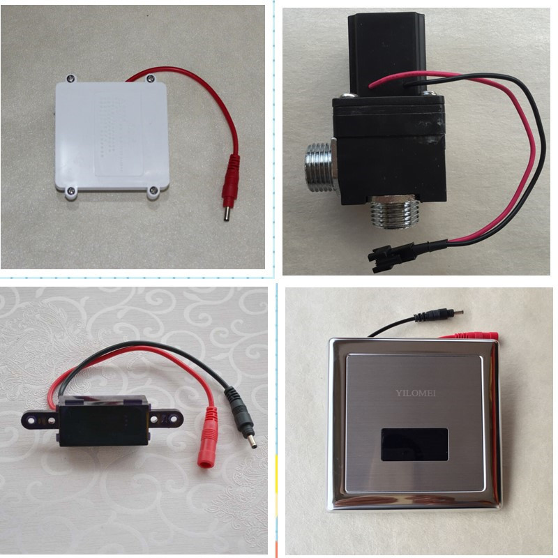 Bathroom toilet urination sensor battery box flush pulse solenoid valve sensor window panel probe DC6V
