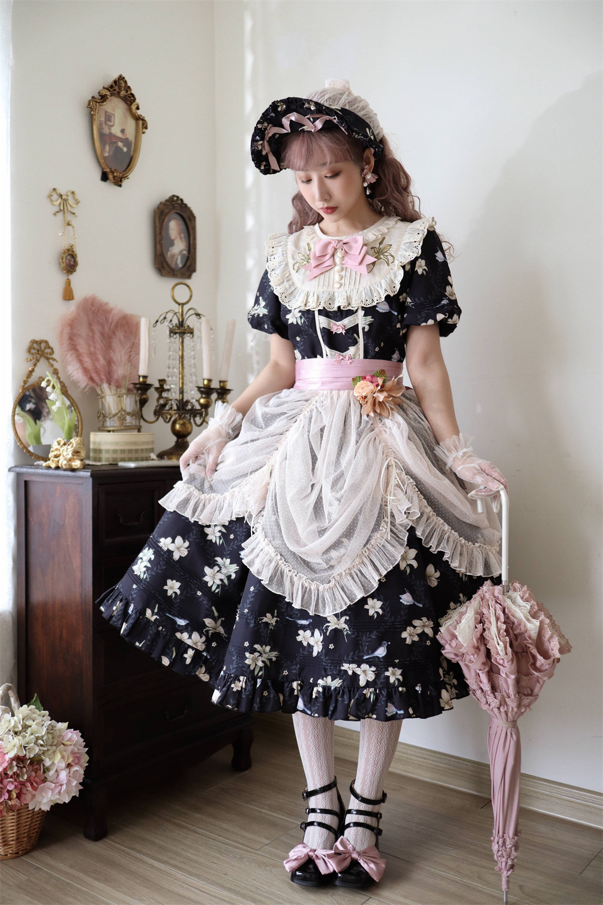 点纱帷幕提拉摆纱裙百合与山风CLA暗星之岛，LOLITA控必看！👗 -lolita-淘宝好物网