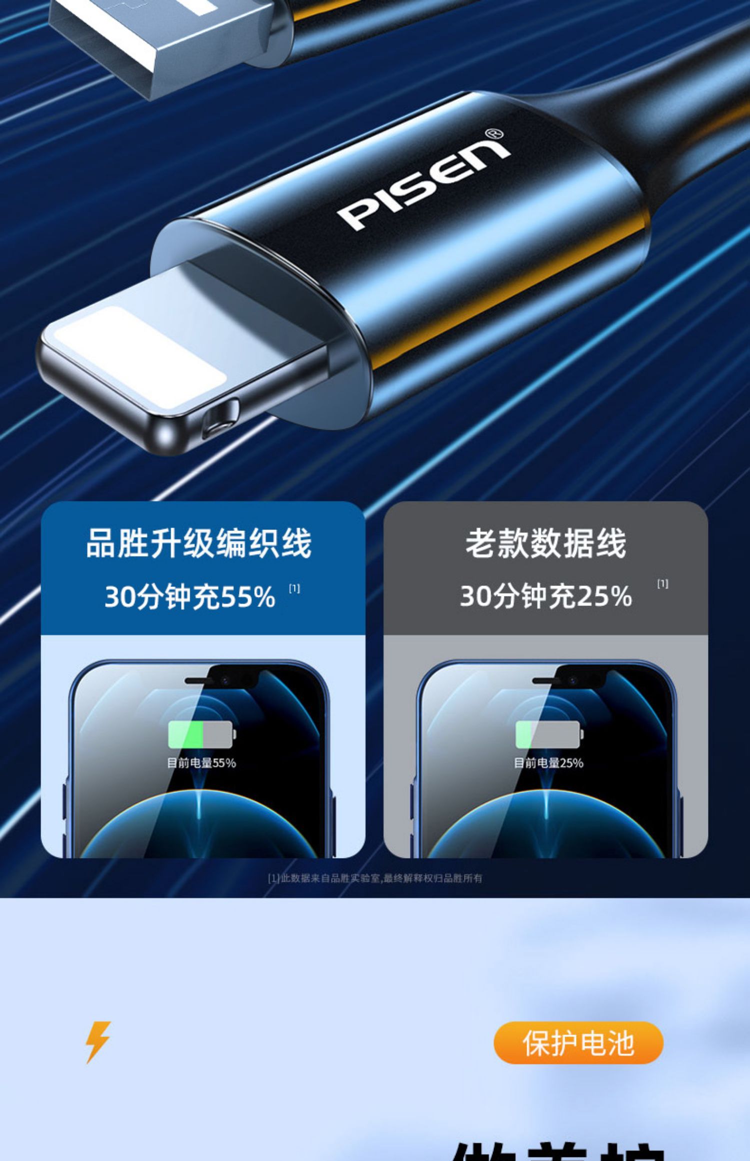 品胜适用iPhone13数据线11苹果12充电线器6手机XS快充X加长XR单头8p短iPad平板6s闪充ios冲2米Max正品7plus