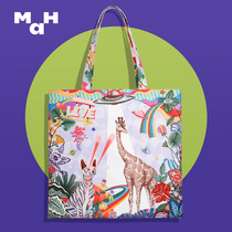 MAH New Pint Bag Schoolgirls Fashion small crowdprint Totbag Canvas Single Shoulder Bag Hand Large Capacity Women Bag