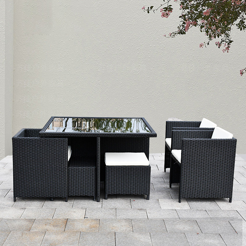 Vines open air outdoor table and chairs Chair Patio Outdoor Villa balcony Garden Hotel Dining Room Exterior Swing Leisure Brief