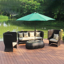 Building a dream home Outdoor rattan sofa wine coffee table combination shop outdoor leisure club courtyard garden furniture sofa chair