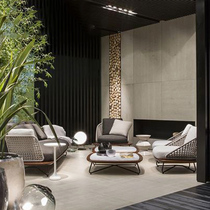 The designer of the Dream House recommends the Villa club leisure Nordic style rattan wood sofa coffee table combination