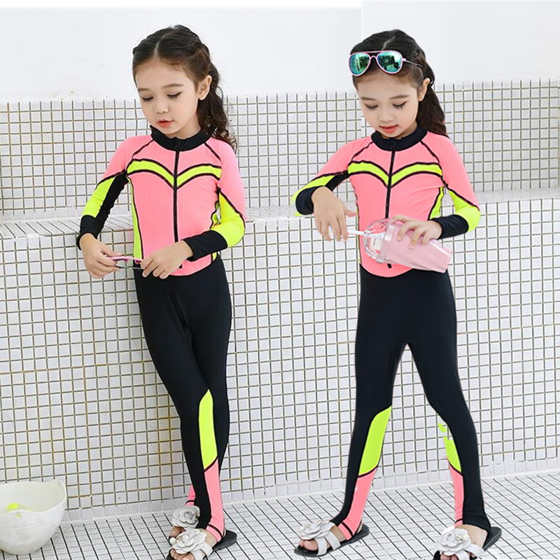 Phantom Children Swimsuit Girl Big Boy Speed Dry Conjoined Sunscreen Long Sleeve Long Pants Baby Waterproof Mother Diving Suit