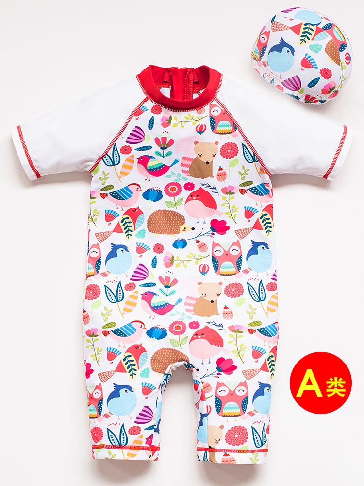 Children's swimsuit Girls baby one-piece sunscreen quick-drying beach Korean cute cartoon child baby summer swimsuit
