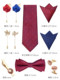 Eight-piece gift box tie men's pocket square tie collar clip cufflink set formal wedding groom wedding red