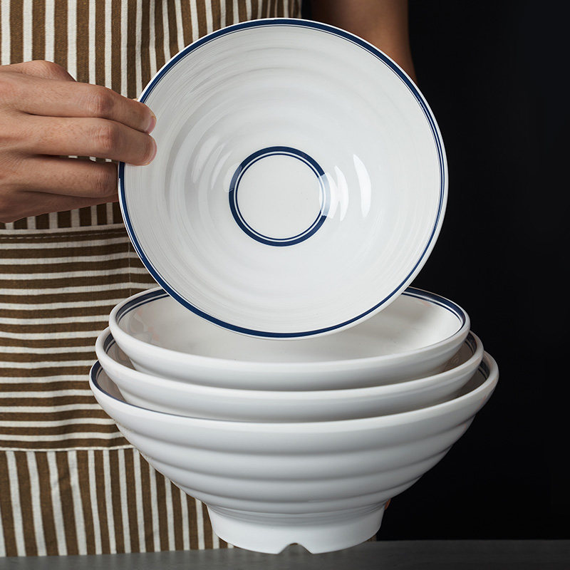 Top G A5 Dense Amine Bowl Imitation Porcelain Tableware Large Bowl Pull Noodles Bowl Plastic Bowl Linen Hot Bowl Commercial Beef Noodle Gallery Special