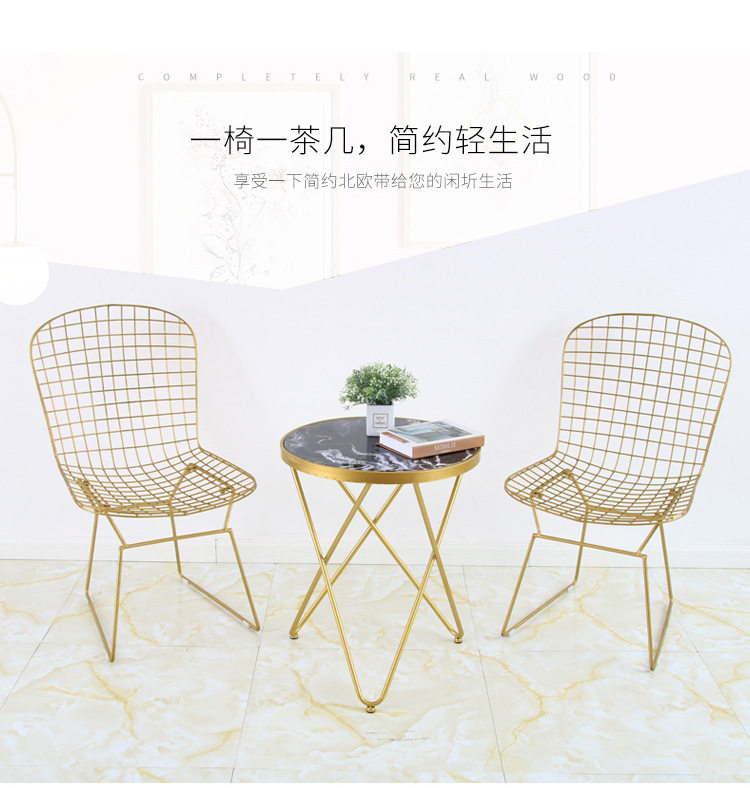 Nordic Iron Art Dining Room Chair Modern Minimalist Mesh Red Chair Tea Table Home Balcony Casual Chair Makeup Mealstool