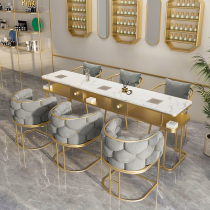 Manicure table and chair set Internet celebrity Japanese style single and double light luxury marble multi-functional manicure table with vacuum cleaner