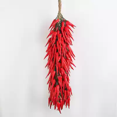 Simulation fruit and vegetable red pepper refers to the sky pepper pepper skewers plastic vegetables pastoral dining room decoration hotel hanging decoration