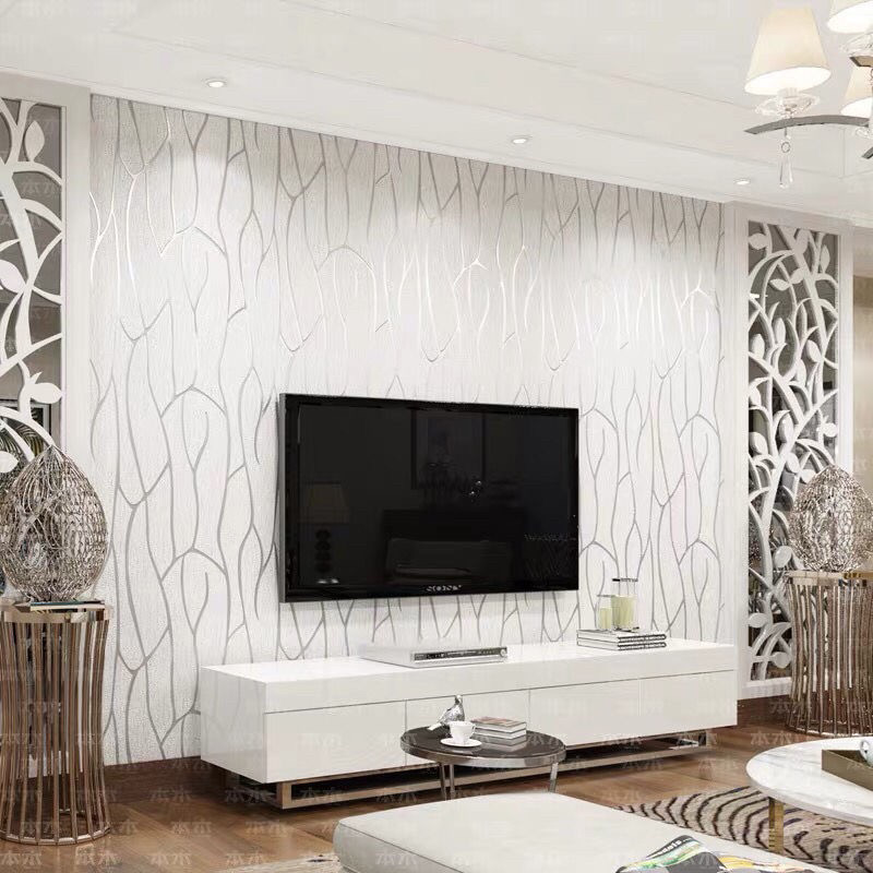 Non-adhesive Curve Stripes 3D Cubic unwoven fabric wallpaper Living room Bedroom Dining Room Sofa TV Background Wallpaper