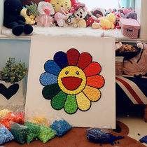 Small red book with the same sun flower hair ball painting material bag with pattern full set of material bag finished handmade creative gift