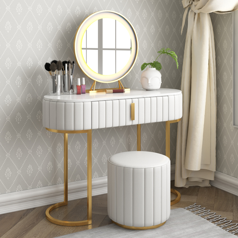 Clear with lamp modern minimal marble makeup table net red makeup table bedroom Norius in light luxury dresser