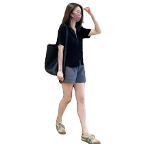 2024 summer clothes are paired with a complete set of salty little peoples two-piece suit of light and familiar Internet celebrity street fashion shorts
