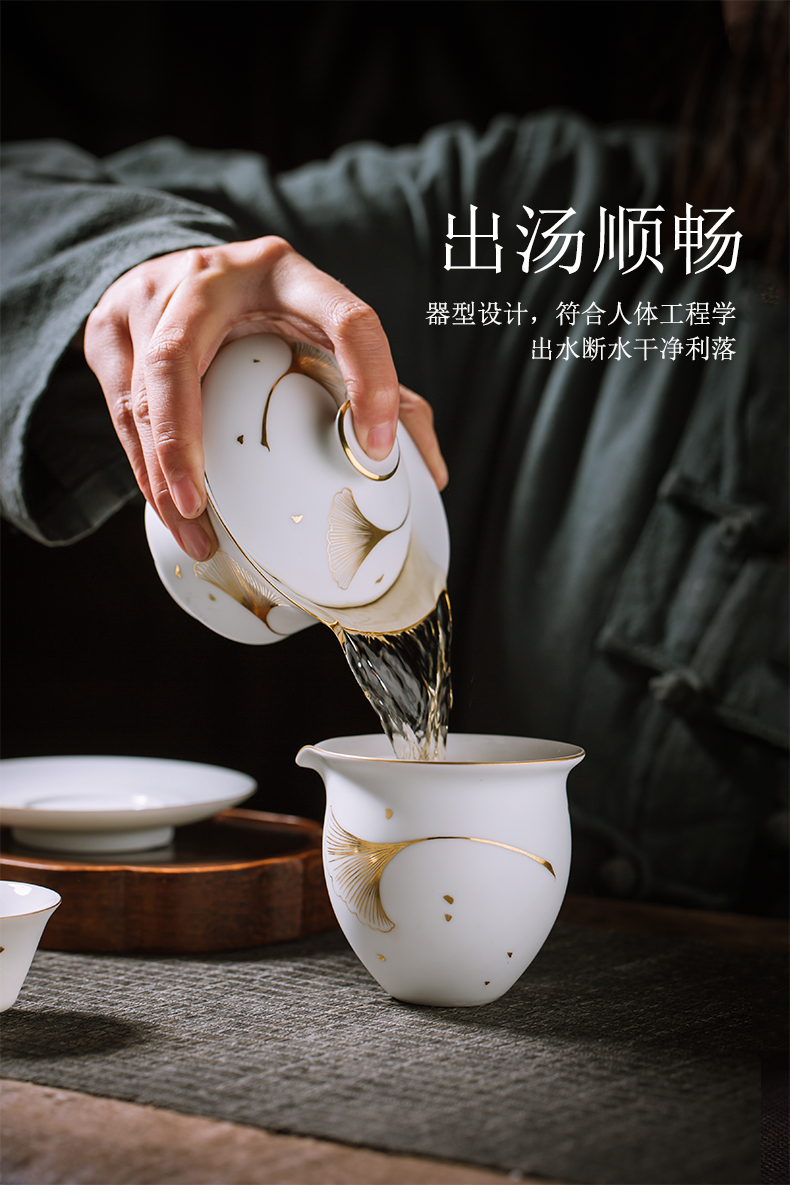 All three tureen only pure manual hand - made cup large single jingdezhen ceramic tea bowl kung fu tea set
