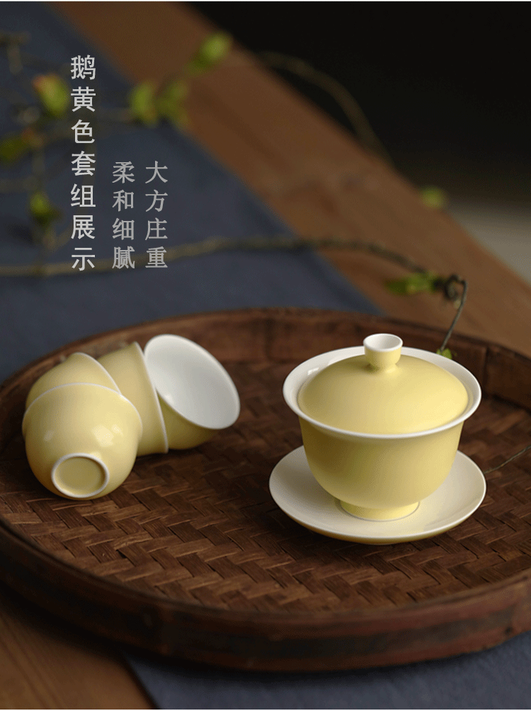 Bright to taste tea cup single jingdezhen ceramic female kung fu tea set manual Chinese style household small tea masters cup